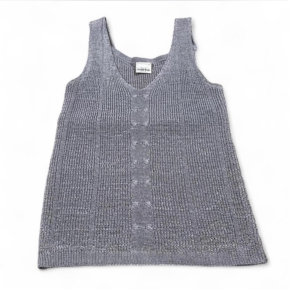 Vintage Forever 21 Gray Knit Tank‎ Top Sleeveless Sweater Vest Women’s